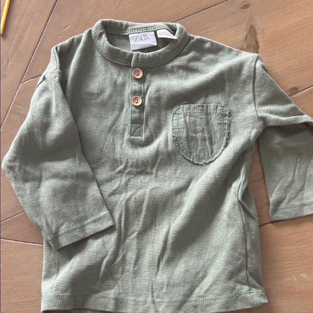Zara Kids Olive Long Sleeve Tee